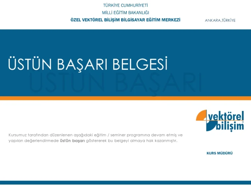 Üstün Başarı Belgesi